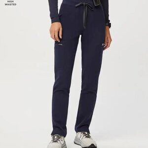 Figs High Waisted Yola Skinny Scrub Pants XL in Navy Blue